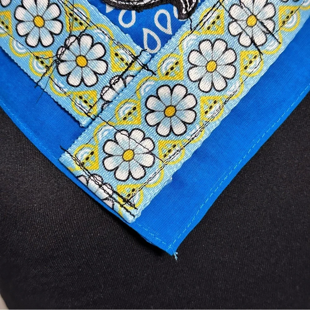 Choker Blue Bandana Cowgirl Collar Scarf Hand Crafted Head Neck Neckerchief